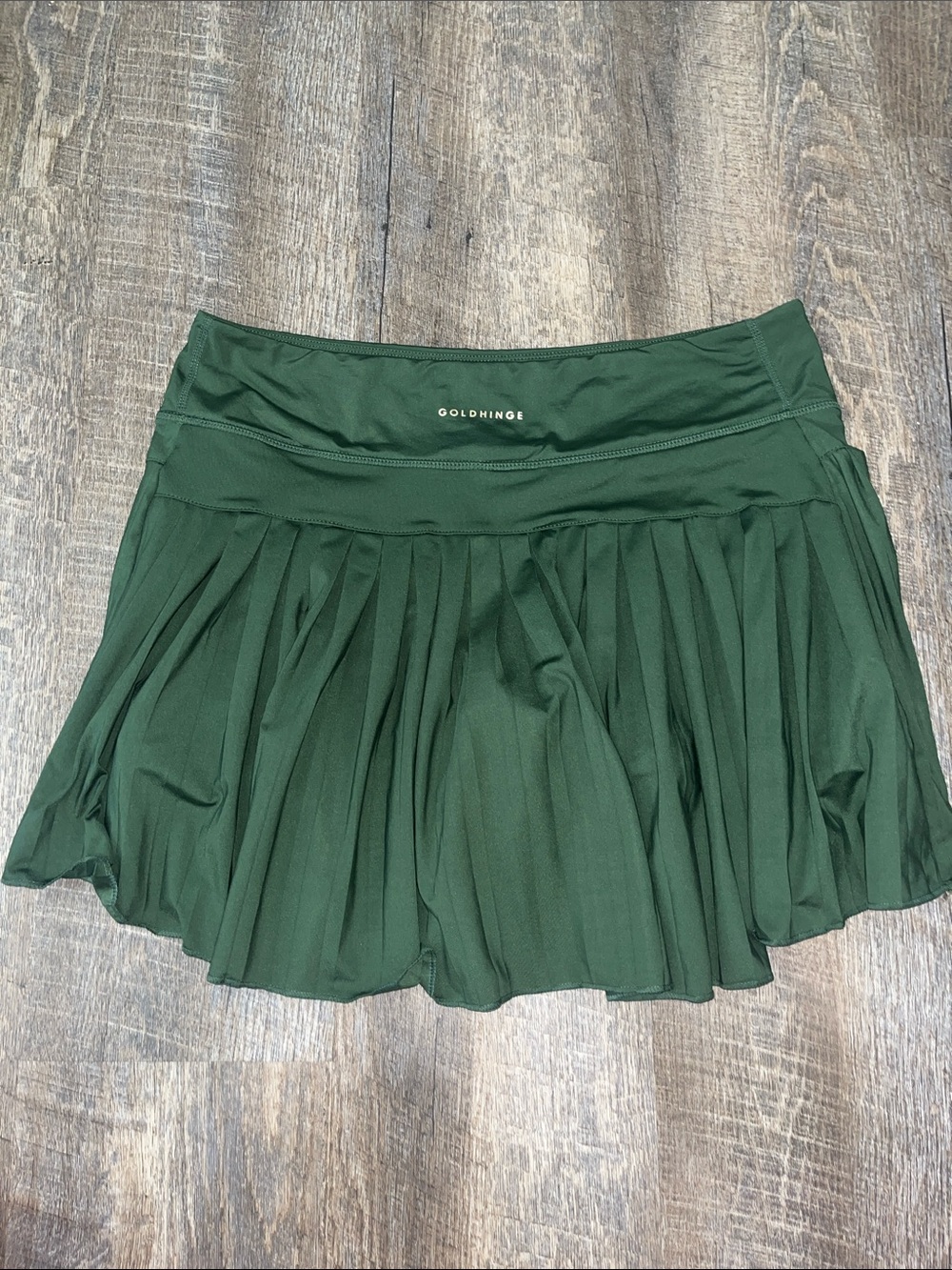 Goldhinge Dark Green Pleated Tennis Skort